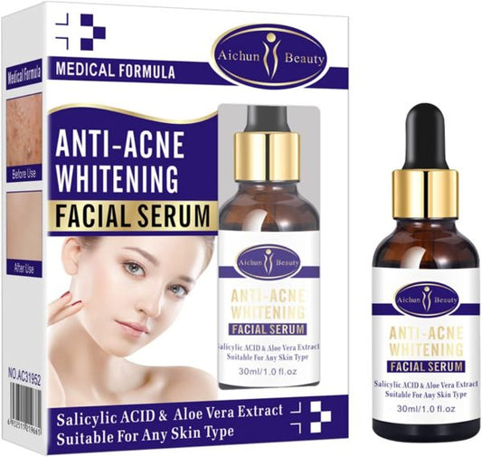 Aichun Beauty Whitening & Anti-Acne Serum | Aloe Vera & Salicylic Acid | 30ml Skin Brightening Formula