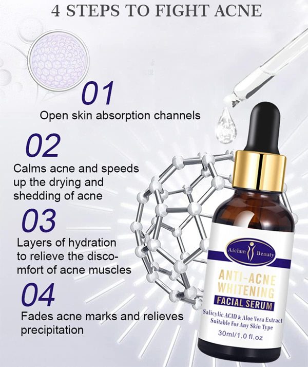 Aichun Beauty Whitening & Anti-Acne Serum | Aloe Vera & Salicylic Acid | 30ml Skin Brightening Formula
