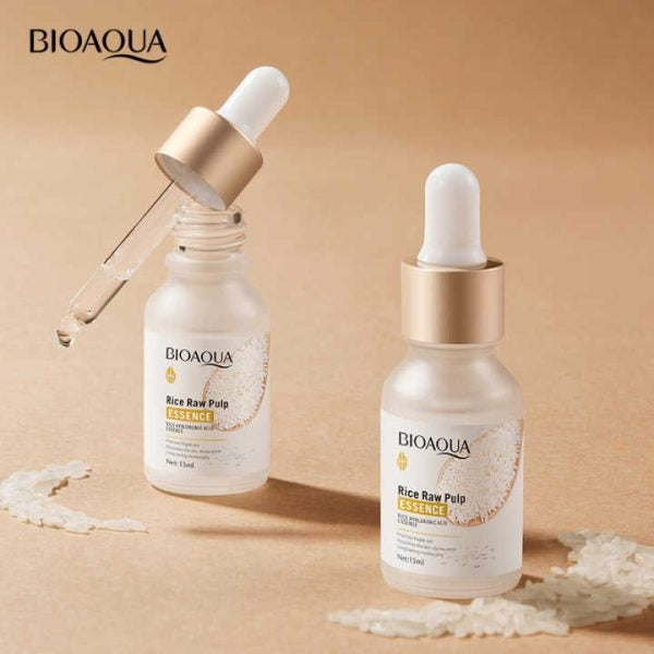Bioaqua Hyaluronic Acid Rice Essence Face Serum | Deep Hydration & Brightening – 15ml