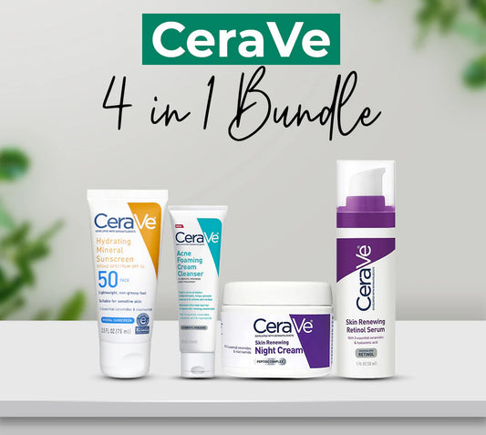 CeraVe 4-in-1 Skincare Kit – Cleanser, Serum, Night Cream & Sunscreen | CeraVe Glow Kit - 100% Original with free delivery